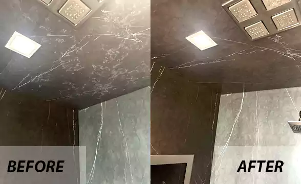 Marble refinishing — before & after