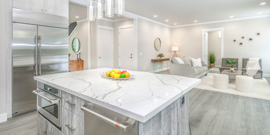 Kitchen White Marble Countertop Montgomery County