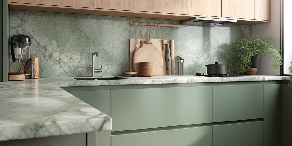 Maintenance Green Marble countertops