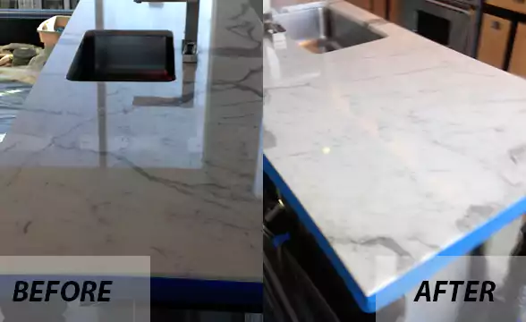 White Marble Countertop Polishing